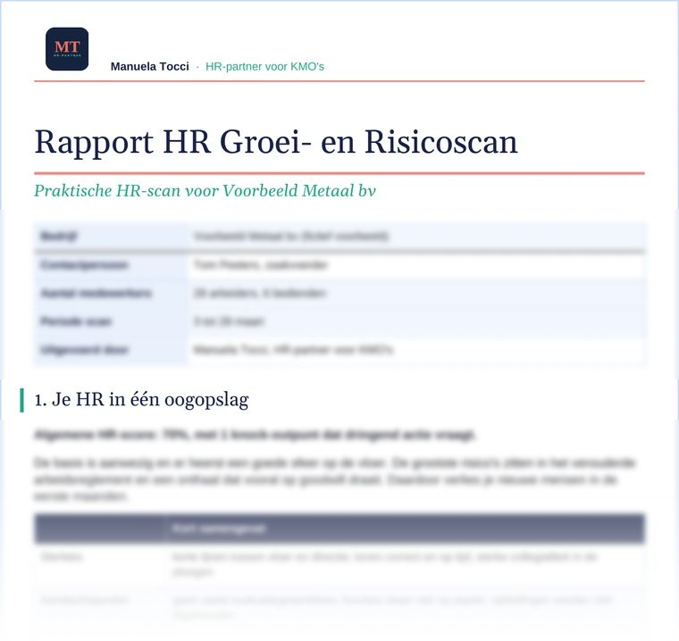 Voorbeeldpagina uit een HR-scanrapport